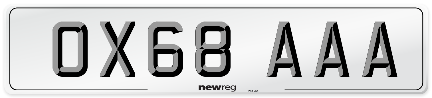 OX68 AAA Number Plate from New Reg